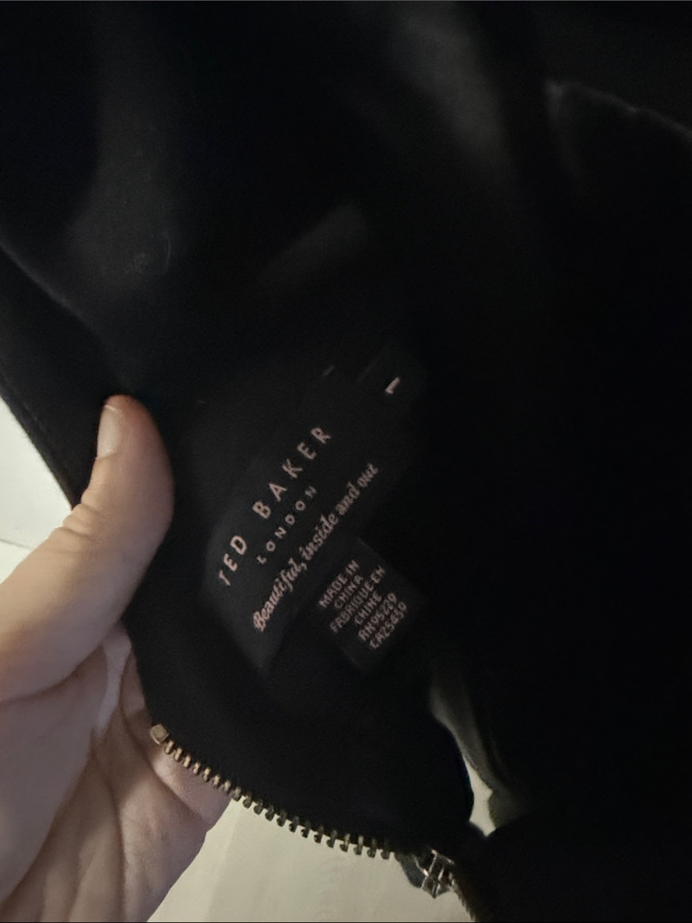 Ted Baker Black Jumpsuit with Gold Zip Detail - Picture 3 of 5